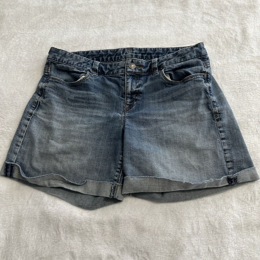 Loft Ann Taylor Denim Jean Shorts Women’s Size 8 Roll Hem